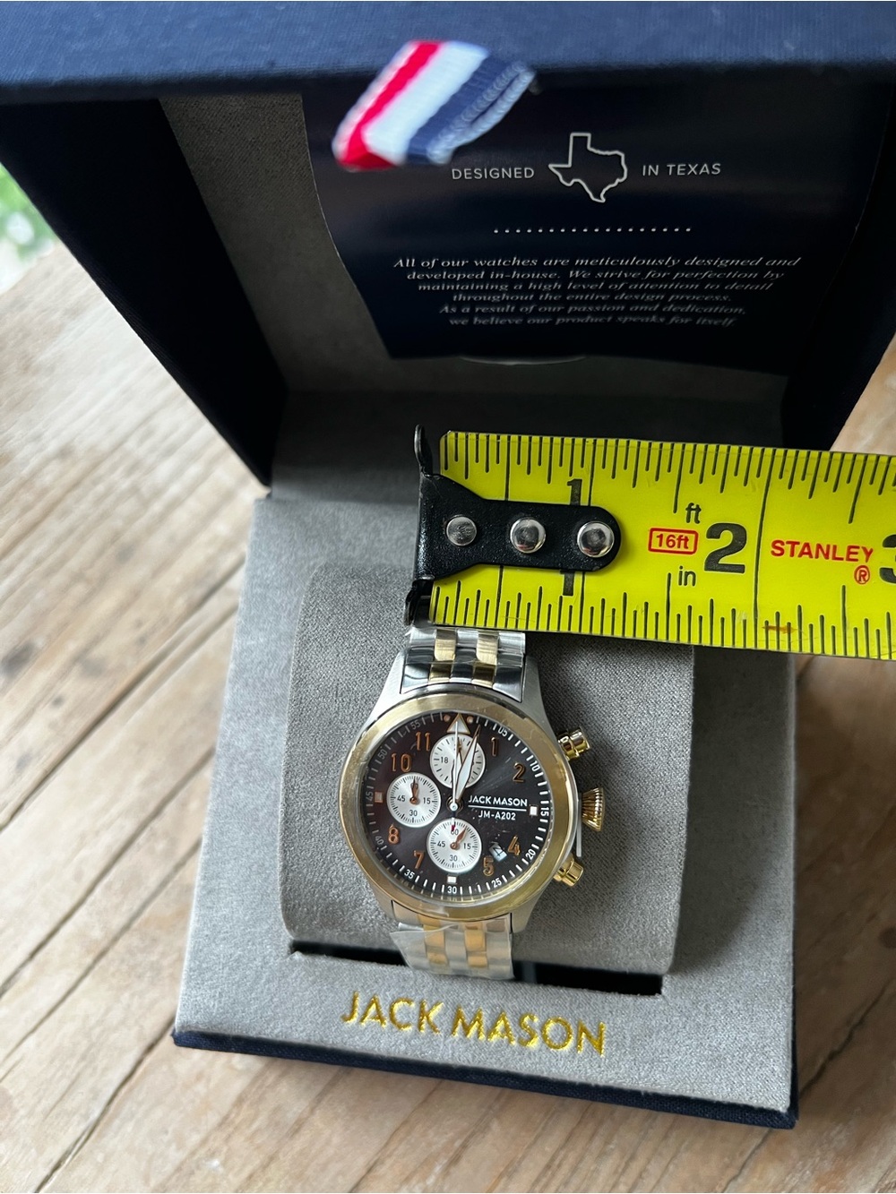 Jack Mason Women’s  Two-Tone Gold & Silver Chronograph Watch - Black Dial- New - Picture 10 of 10